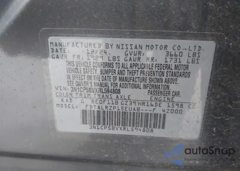 2024 Nissan Kicks S Xtronic Cvt z USA, uszkodzony, nr VIN 3N1CP5BVXRL594808